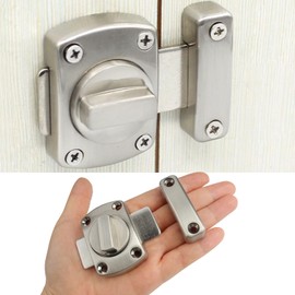 Roellgs 1 Piece zinc Alloy Door Bolt Swivel Latch, Security Door Sliding Lock, Bathroom Toilet Door Window Swivel Bolt Hotel Various Door Cupboard Window Door Lock (Silver)