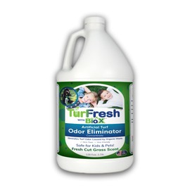 TurFresh BioX Artificial Turf Odor Eliminator Concentrate – 1 Gallon, Fresh Cut Grass Scent – Pet-Safe Turf Cleaner for Urine and Feces Odor Removal – All-Natural, Non-Toxic, Kid Safe