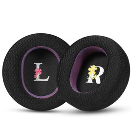 Jomwag Breathable mesh Replacement Earpads for Dyson Zone, Breathable mesh Ear Pads Cushions with High-Density Noise Isolation Foam, Breathable (Black/Purple)