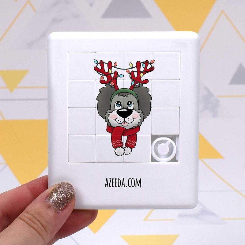 Azeeda 'Weihnachtshund' Schiebepuzzle (PZ00013800)