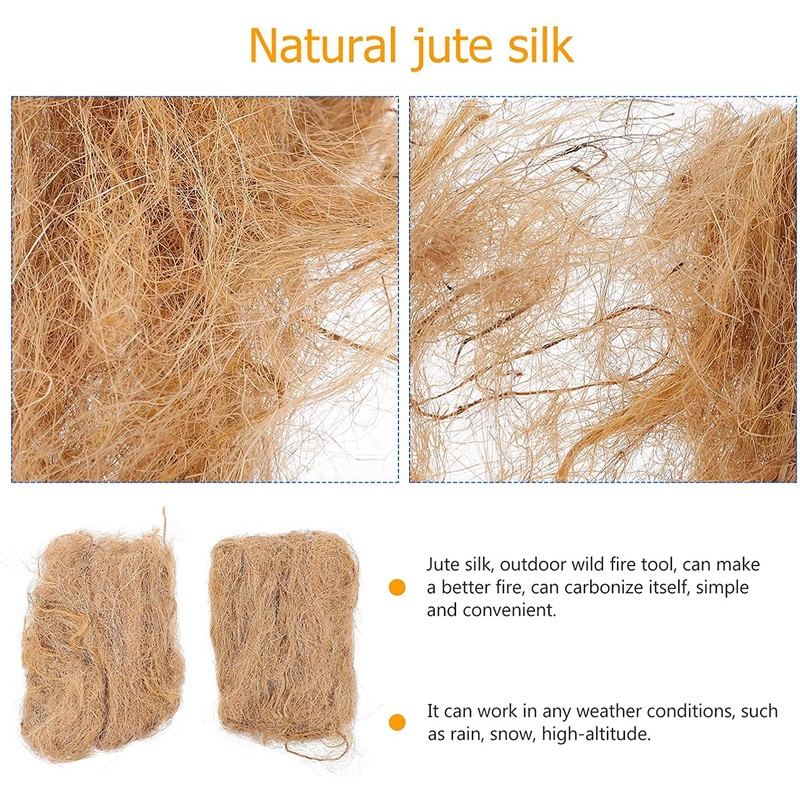 Namvo 2Packs Natural Eco Wood Firelighters- Jute Silk Survival Fire