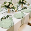 350 Pcs Sage Green Party Supplies Include Scalloped Plate Napkin