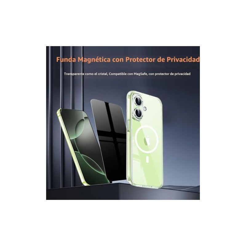 Funda Magnética Iphone Protector Pantalla Privacidad Amarillenta Prueba Golpes Transparente