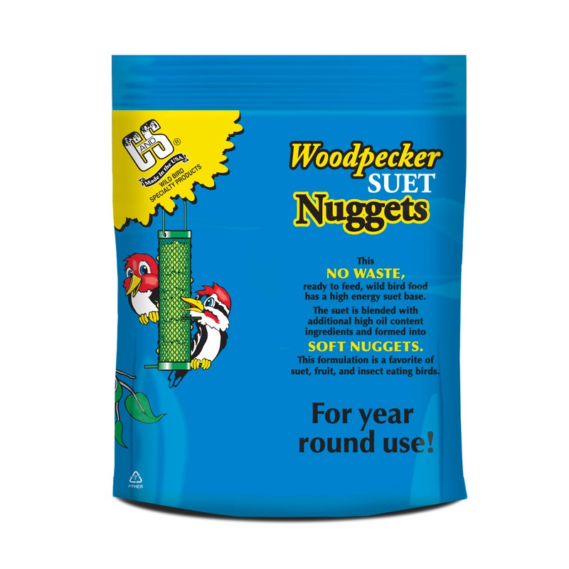 C&S Woodpecker Suet Nuggets, Outdoor Wild Bird Food for Woodpeckers,