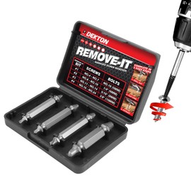 Dekton 4pc Remove-It Damaged Broken Embedded Screws Studs Bolts Remover Kit in Case Pro DIY