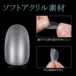 TOMICCA Pre-Sanded Nail Tips, Short, Full Coverage, Plain Tips, Clear Tips, Practice Use, Professional (240 pieces, Short Oval)