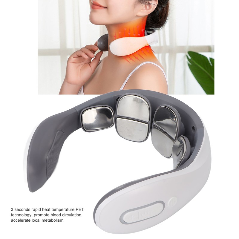 Neck Massager 42°C Hot Compress 6 Massaging Head Ergonomic U