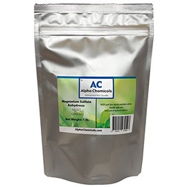 Alpha Chemicals Magnesium Sulfate Anhydrous - 19.8% Mg, 26% Sulfur - 1 Pound