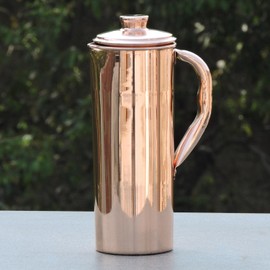Pure Copper Jug 1 Liter Capacity for Ayurveda Health Benefits (33.8 US Fluid Ounce)
