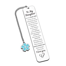 Daughter Gifts from Mom Dad, Christmas Stocking Stuffer Gifts for Daughter Bookmark, Gifts for Daughter Granddaughter, Mothers Day Graduation Birthday Gifts for Teen Girls Daughter