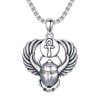 Lattd Egyptian Pendant Necklace 925 Sterling Silver Ankh Eye of