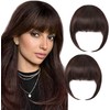 2 Extensión de Flequillo, Flequillo de Cabello Humano con Clip
