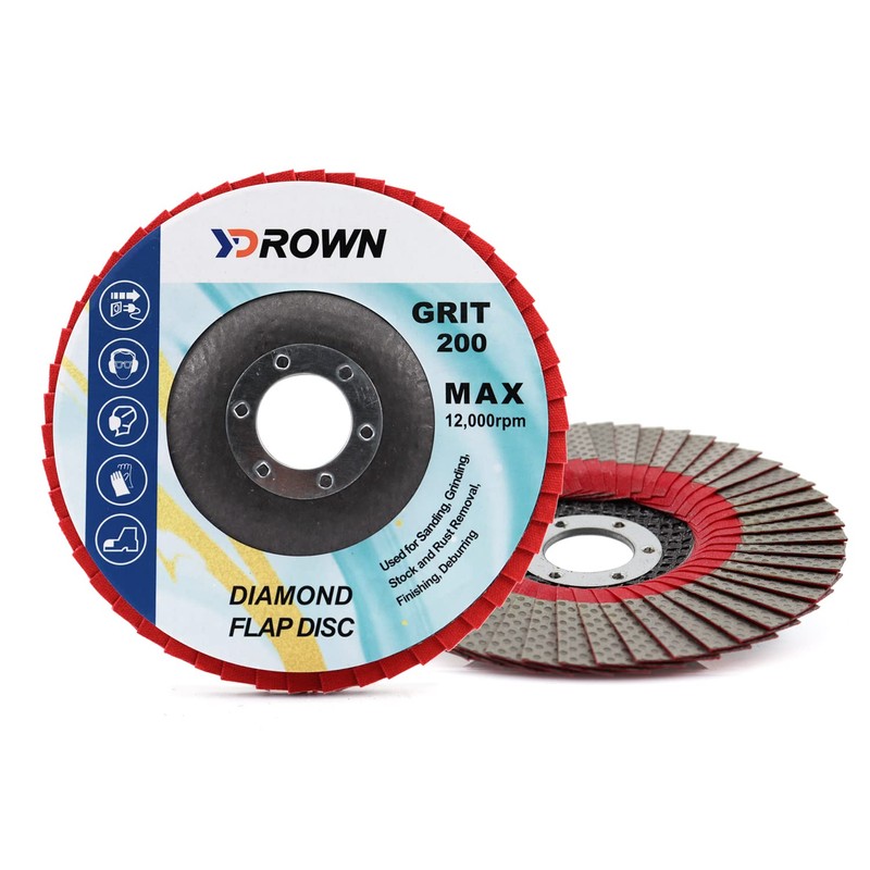 YDROWN 5 Inch Diamond Grinding Electroplated Flap Disc for Glass