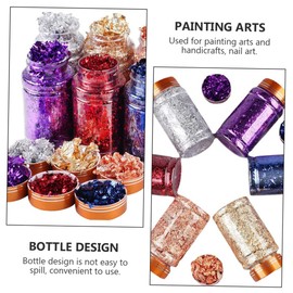 Vaguelly 1Set Nail Art Foil Glitter Set Colors Nail Sequins DIY Decor Stickers with Tweezers Brush for Professionals Personal Use