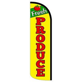Vista Flags FRESH PRODUCE Windless Polyknit Feather Flag (3 x 11.5 feet)