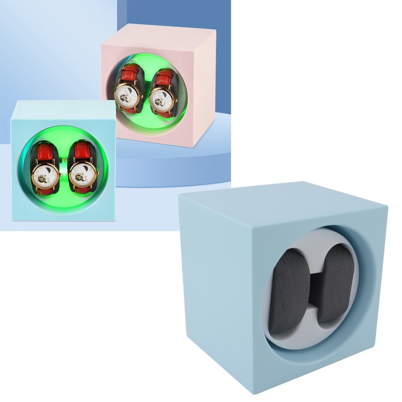 Double Automatic Watch Winder USB Battery Powered 2 Speeds Adjustable
