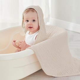 Baby Bath Towels Hooded - 35 x 35 Inch Cotton Baby Towels,Unisex Soft Quick-Drying Bathrobe for 0-3 Years Old Spa Day Daycare Beach Trip Bath Time Shower Home