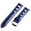 Clockwork Synergy, LLC 18mm Rally 3-hole Croco Navy Blue/White Leather