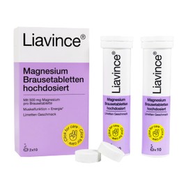 Liavince Magnesium Effervescent Tablets, High Dosage, Storage Pack with 120 Effervescent Tablets, Lime Flavour, Supply with Magnesium in Higher Dosage, No Added Sugar, Gluten Free, Lactose Free