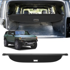 Powerty Retractable Cargo Cover for 2024-2025 GMC Hummer EV SUV, Canvas Texture Trunk Cover Privacy Screen Rear Security Shade for GMC Hummer EV SUV Accessories