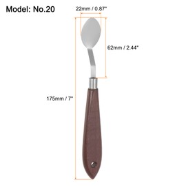 HARFINGTON 2pcs No.20 Palette Knives 22mm Width Stainless Steel Oval Spatula Painting Pallet Knife with Wood Handle for Oil Acrylic Canvas Mixing Spreading, Red