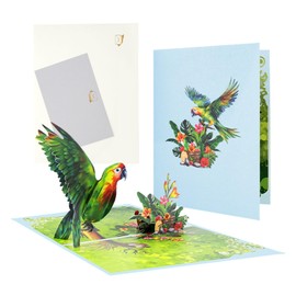 Luxury Handmade 3D Pop Up Card: Butterfly & Flowers Birthday Card for Mum, Daughter - Wedding Anniversary, Thank You Card with Magic Envelope (Bird)