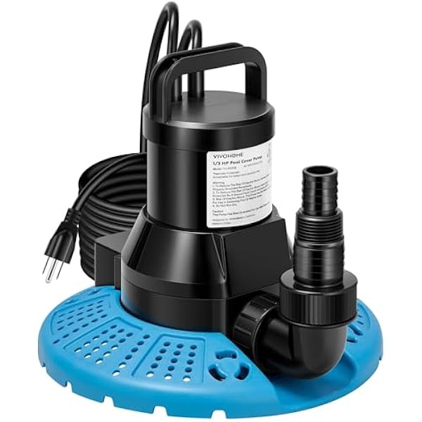 VIVOHOME Upgraded 2600GPH Automatic Pool Cover Pump, 1/3 HP Water