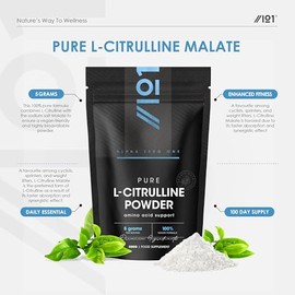 L-Citrulline Malate Powder 500g – Unflavoured – 5 Grams per Serving – Vegan Fermented Amino Acid – Resealable and Recyclable Pouch by Alpha01