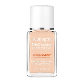 Neutrogena SkinClearing Oil-Free Acne and Blemish Fighting Liquid Foundation with Salicylic Acid Acne Medicine, Shine Controlling, for Acne Prone Skin, 40 Nude, 1 fl. oz