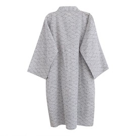 G-LIKE Japanese Kimono Nightdress Bathrobe - Traditional Haori Yukata Style 100% Cotton Spring Summer House Dress Sauna Gown Lightweight Thin Sleepwear for Women Men, greywaves for men