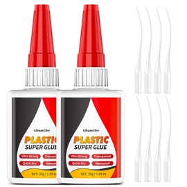 Plastic Glue 35g x 2, Super Glue for Plastic Repair, Heavy Duty Instant Glue - Waterproof, Heat-Resistant, Clear Adhesive for PLA, 3D Printing, Toys, Car, ABS, PVC, DIY Kits, and More