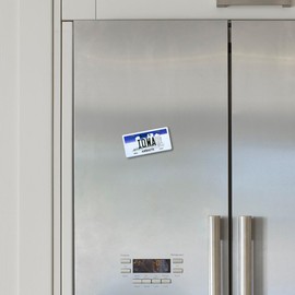 Small Iowa License Plate Magnet, Collectible Souvenir Magnetic Accessory, 3.5 x 1.75 Inches