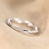 TIGRADE Women Eternity Ring Twisted Rope Cubic Zirconia Engagement Wedding