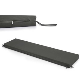 Warmiehomy Garden Bench Cushion 2 Seater, 100CM Waterproof Bench Seat Pad Long Bench Cushion Outdoor with Removable Cover & Non-Slip Straps, 8CM Thick Seat Cushions for Dining Bench Indoor(Grey)