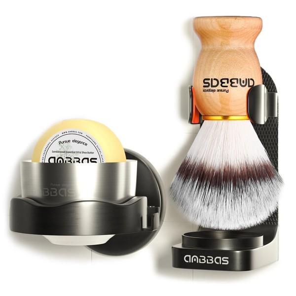 Anbbas 5IN1 Shaving Brush Set,Nylon Bristles Wood Handle and Stainless