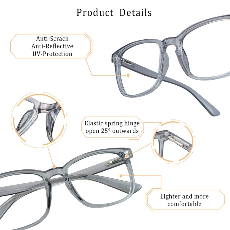 LifeArt Blue Light Blocking Glasses with Spring Hinge, Anti Eyestrain,