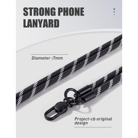 project-cb Phone Lanyard×1,Phone Tether Tab×2, Crossbody Cell Phone Lanyard,Rope Lanyard,Universal Adjustable Phone Strap(Blackshadow)