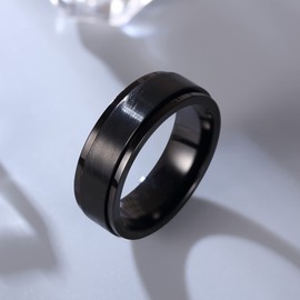 Adreamz 8mm Anxiety Ring - Spinning Fidget Ring for Men - Stainless Steel Anti Anxiety Ring for Stress Relief - Spin Rotating Anxiety Ring for Women Interwine Ring 12