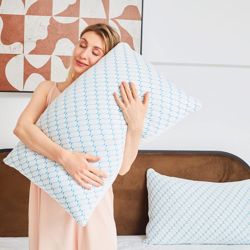 VAINOC Memory Foam Pillows Queen Size Set of 2, Adjustable