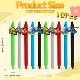 VAIOZXE 10 Pieces Airplane Pens Writing Fun Kawaii Ballpoint Pens Ballpoint Retractable Black Ink Pen for Kids Birthday Party Gifts Students School Stationary Office Supplies