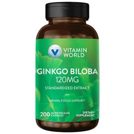 Vitamin World Ginkgo Biloba 120 mg., Herbal, Non-GMO
