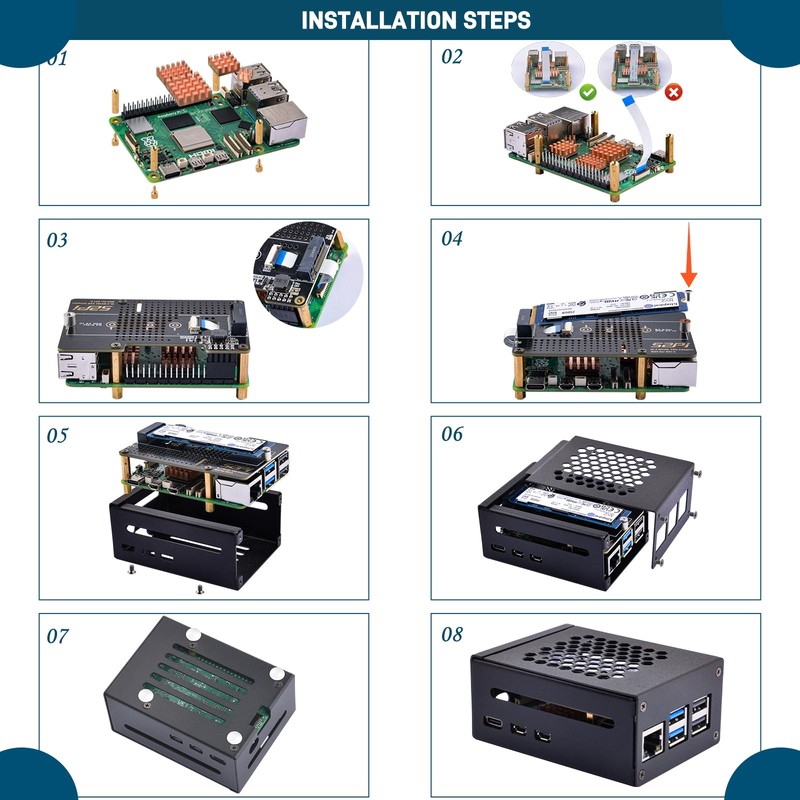 GeeekPi Metal Case with N04 PCIe M.2 Key-M NVMe SSD