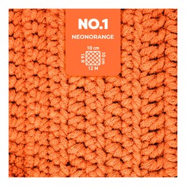 myboshi No.1 Wool for Crochet and Knitting, Quick Knitting Yarn, Durable Hat Wool, Knitting Wool, Crochet Wool, Mulesing-Free, 50 g, LL 55 m, Neon Orange, 1 Ball
