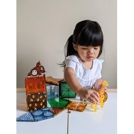 MAGNA-TILES Safari Animals 25-Piece Magnetic Construction Set, The ORIGINAL Magnetic Building Brand