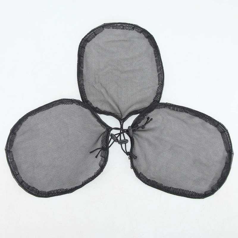 BTWTRY 3Pcs Black Ponytail Net Base Cap with Elastic Drawstring