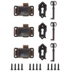 QWORK® 3 Pieces Antique Cabinet Door Lock Sets, Retro Locks