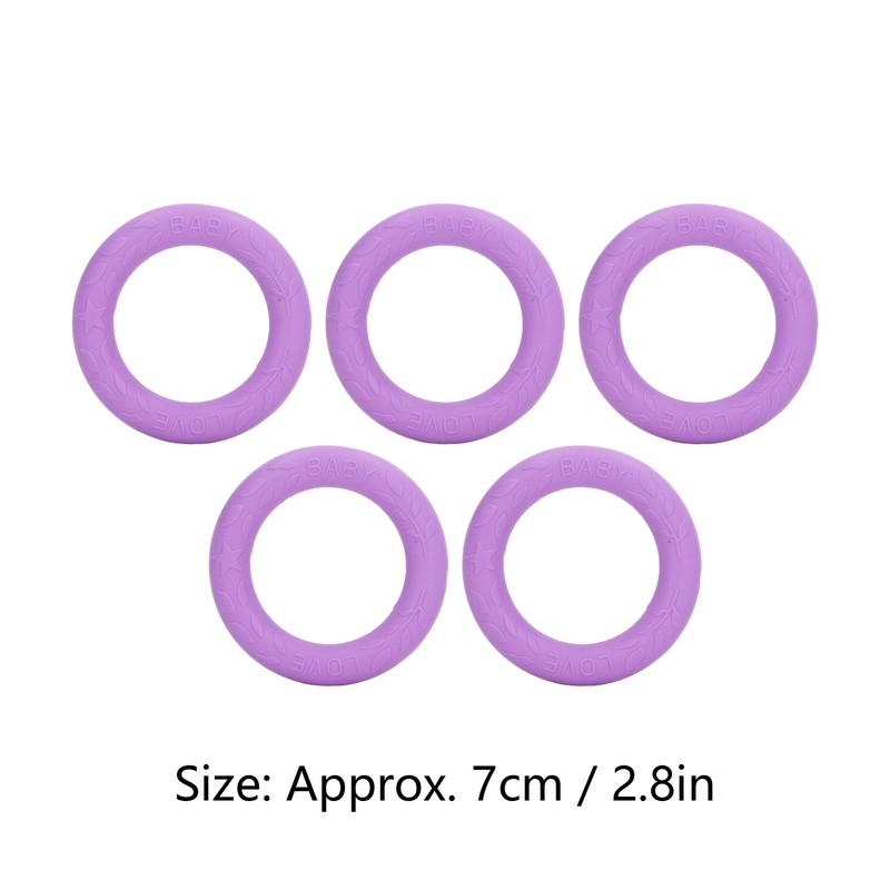 5pcs Baby Soft Silicone Teething Ring Toy Infant Safe Elastic