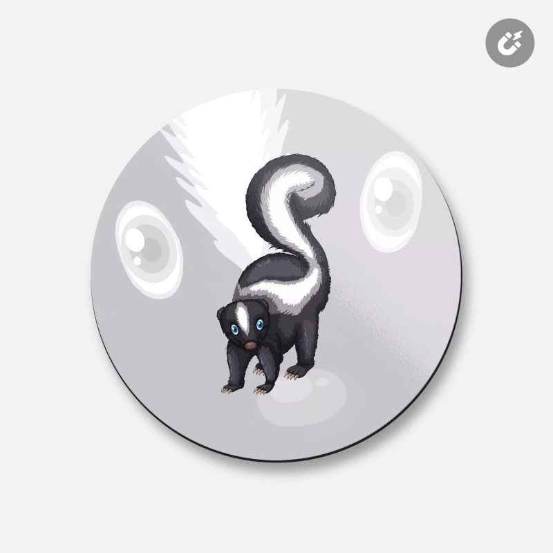 Unbranded Skunk Animal | 4'' X 4'' Round Decorative Magnet