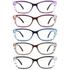LifeArt 5 Pairs Reading Glasses, Blue Light Blocking Glasses, Computer