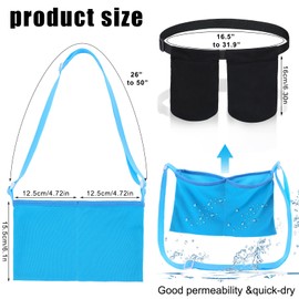 Mastectomy Drain Holder Adjustable Drain Pouch with Shower Bag Mastectomy Breast Shirts with Drain Pockets Mastectomy Tummy Tuck Recovery Supplies (Black, Blue, Two Pockets)
